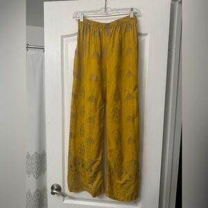 Elegant Mustard women Wide Leg Pants